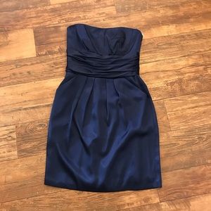 David’s Bridal Navy Bridesmaids Dress Style 83707